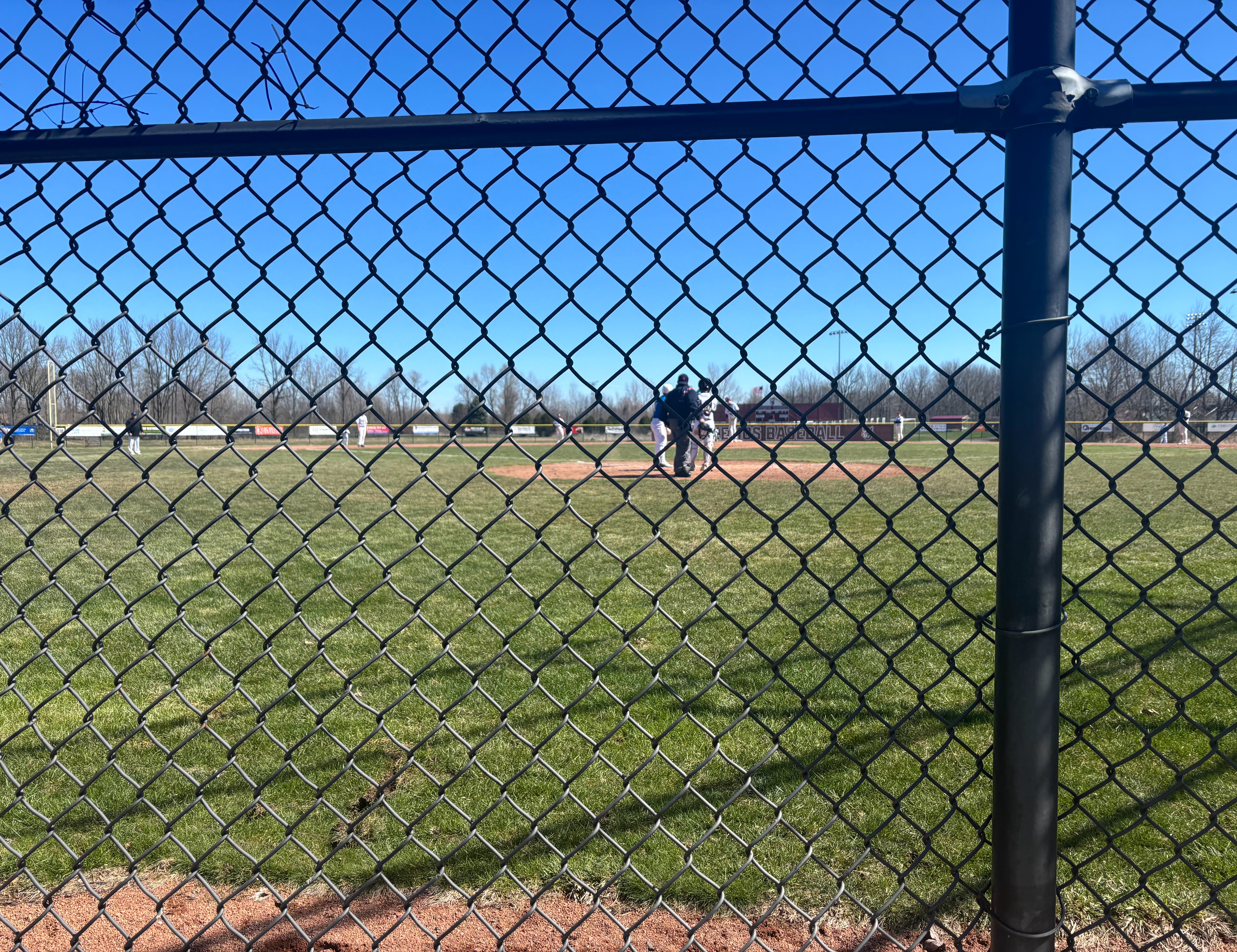 A picture from a baseball game me, and some of the interns attended